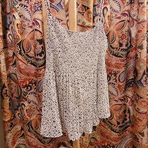 Stylish Cut Women's Black and White Spotted Spaghetti Straps, Tank Top, Xl